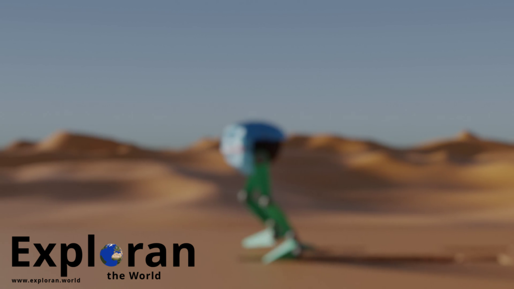 Image of an Exploran robot i the desert